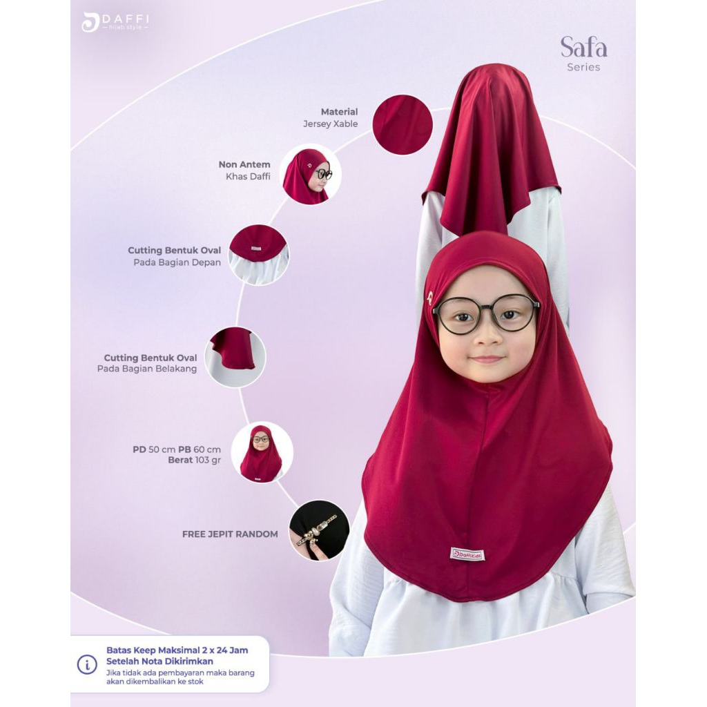 Hijab Daffi Safa XS Series hijab anak instan jilbab anak instan ORI Daffi