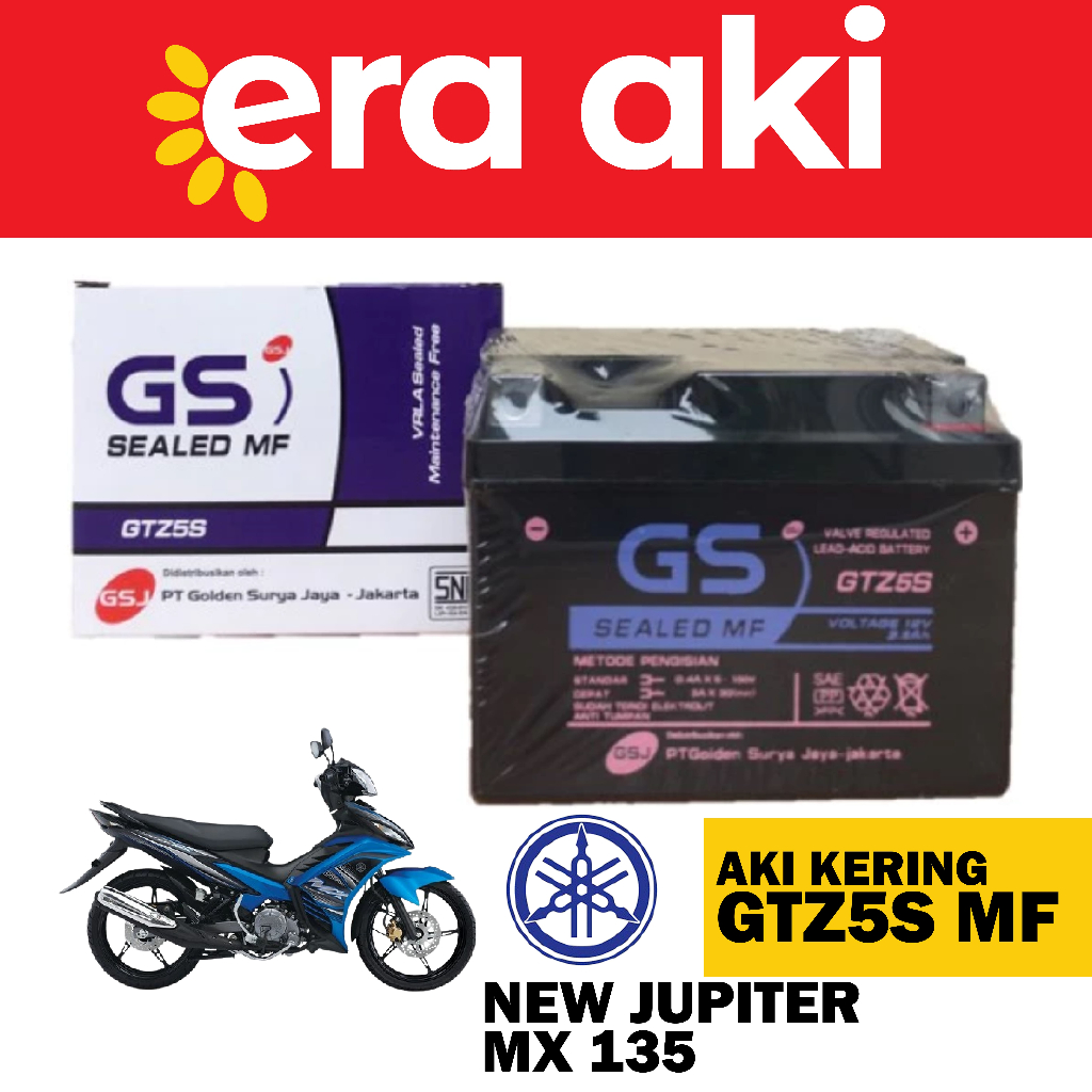Aki Motor Yamaha New Jupiter MX 135 GTZ5S Aki Kering Accu Kering MF