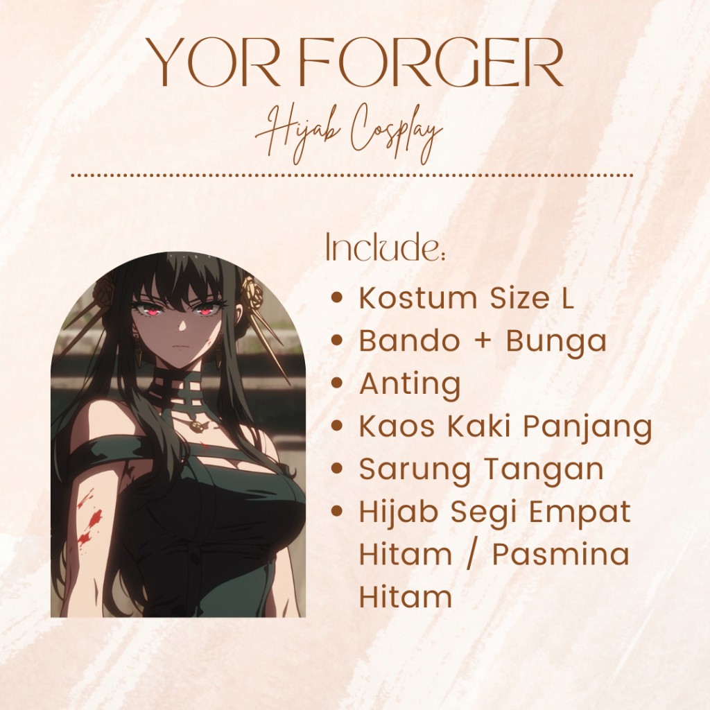 RENTAL / SEWA Kostum Costume Cosplay Hijab Yor Forger - Spy x Family