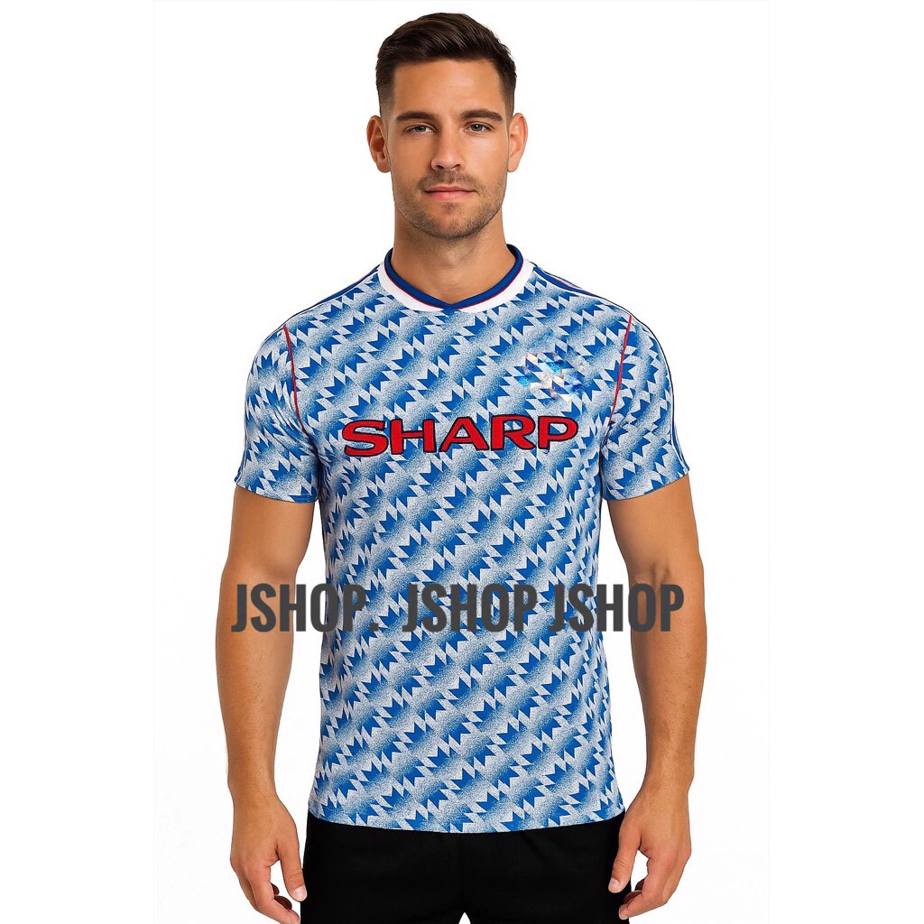 JERSEY BAJU BOLA RETRO MU AWAY 1990 JERSEY BOLA RETRO BLOKCORE 1990