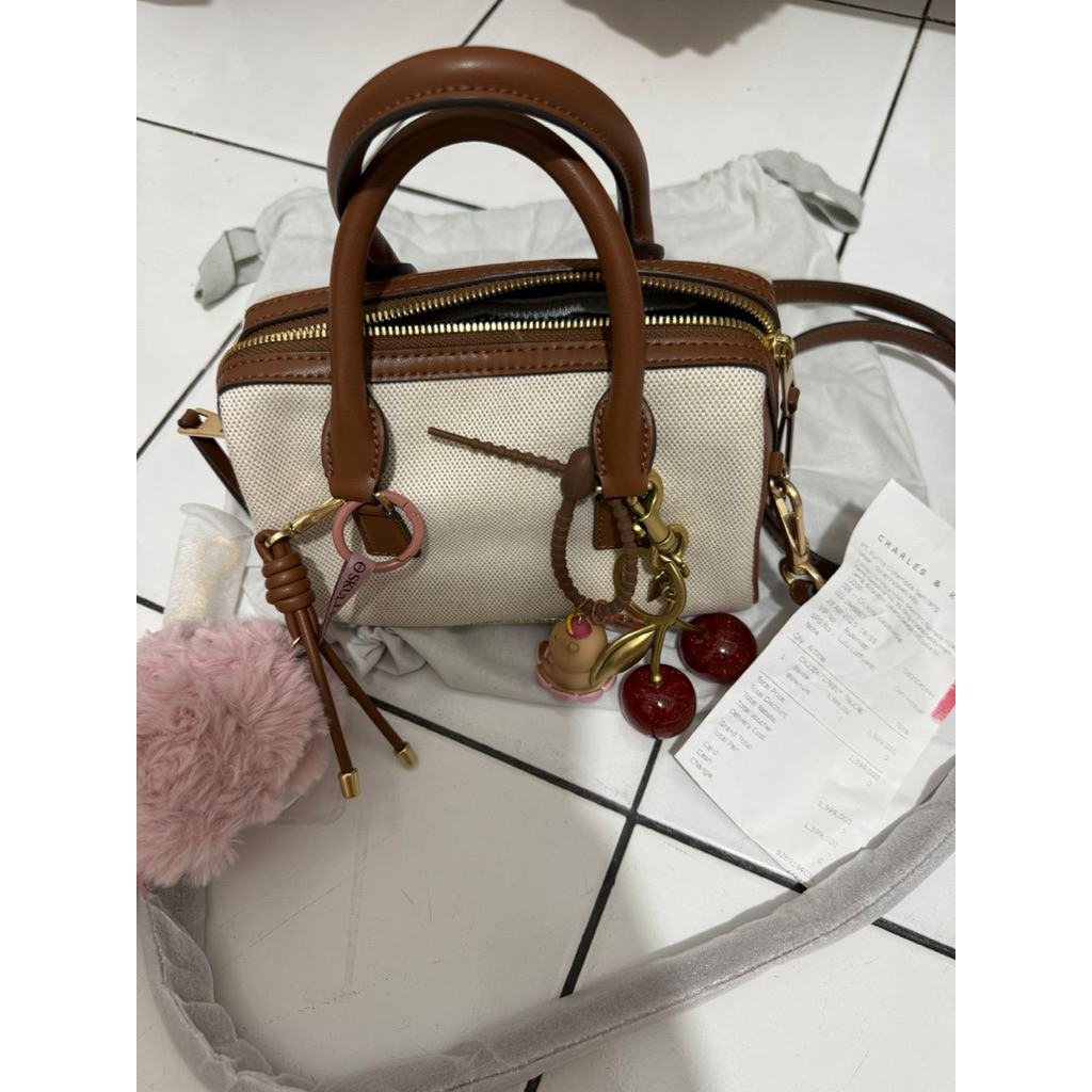 Preloved Tas CK original two tone Canvas