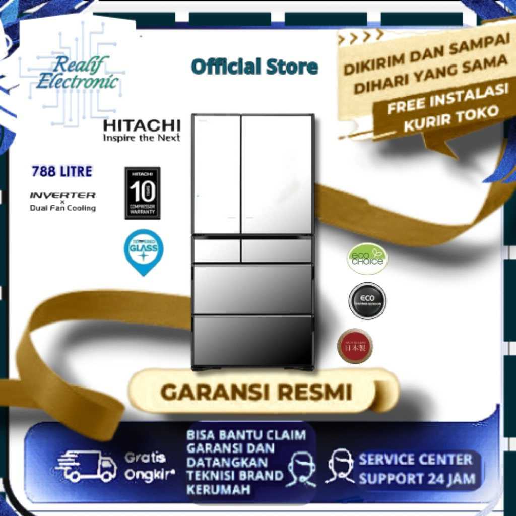 Hitachi R-E6800XNN Kulkas Side By side