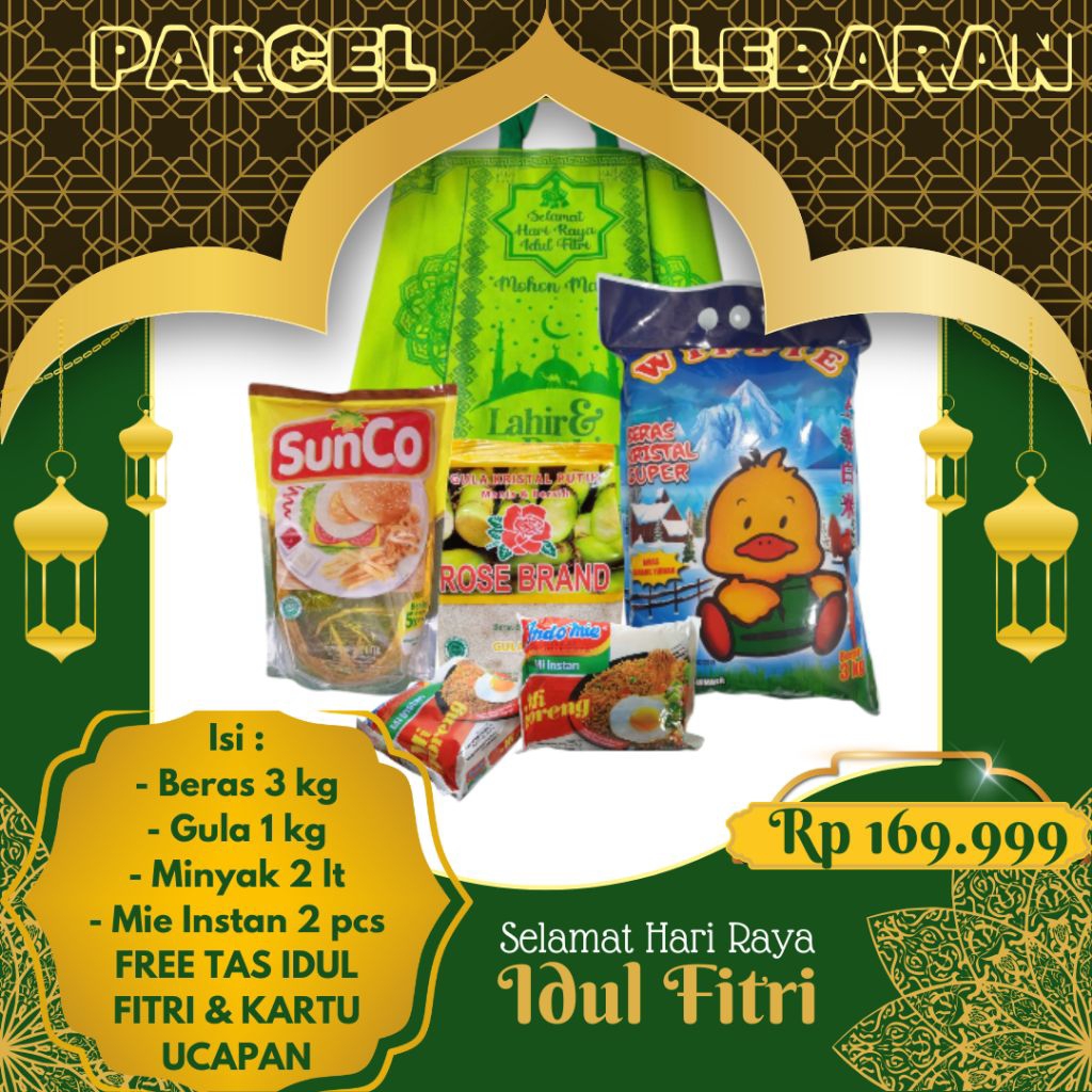 PARSEL SEMBAKO LENGKAP 7 KG FREE KARTU UCAPAN PARCEL HAMPERS THR HARI RAYA LEBARAN IDUL FITRI ZAKAT 