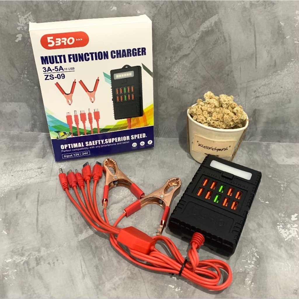 CHARGER AKI 5 BRO 10 USB + LED