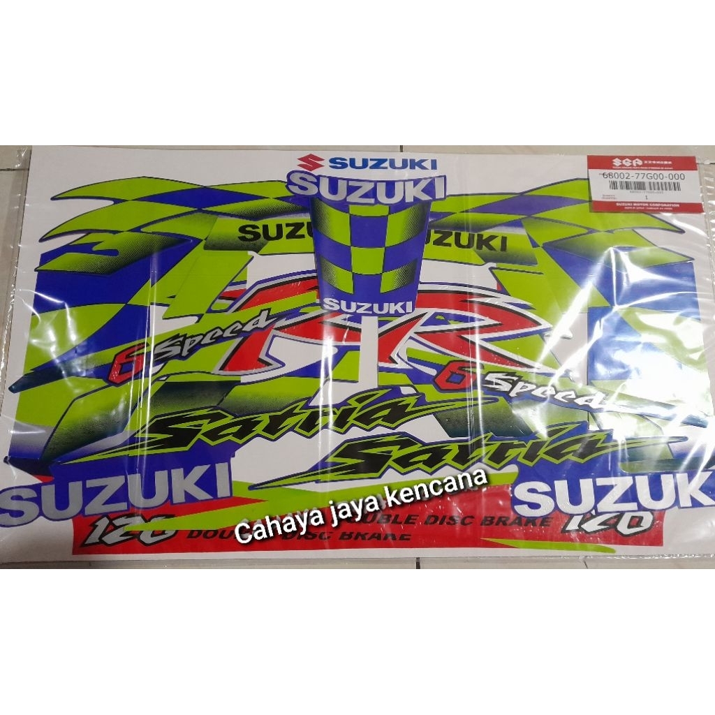 Stiker Lis Suzuki Satria R Lumba Hiu Kenny Roberts 2003 Full Set Asli Suzuki