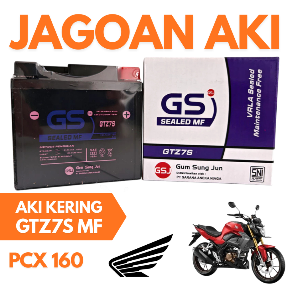 Aki Motor Honda PCX 160 GTZ7S Aki Kering Accu Kering MF