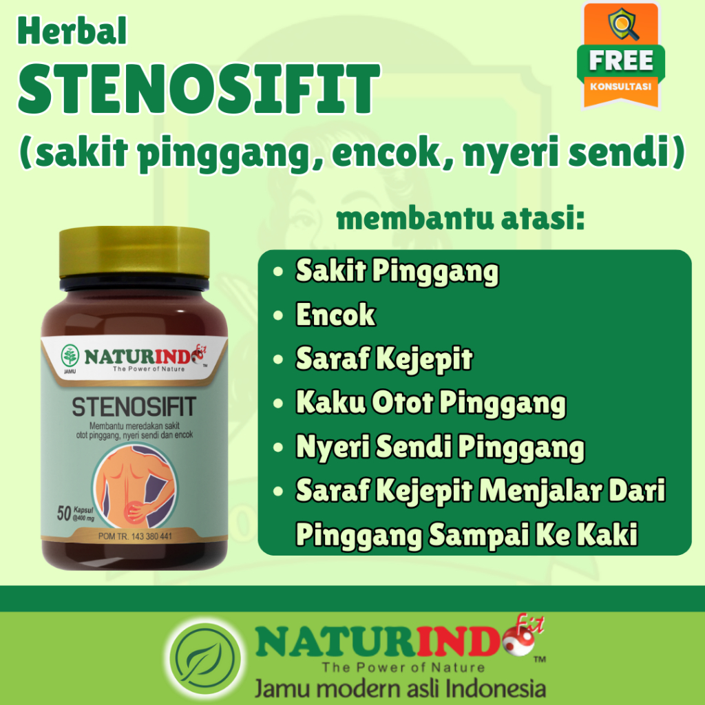 STENOSIFIT Herbal Sakit Pinggang Encok Saraf Kejepit Nyeri Otot Pinggang Sakit Menjalar Kaki