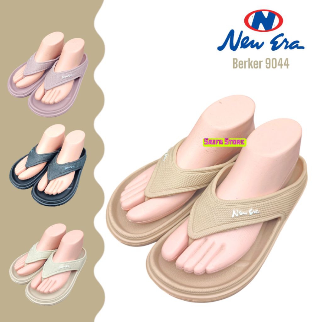 Sandal Jepit Wanita New Era Berker 9044 bahan karet premium awet lentur nyaman