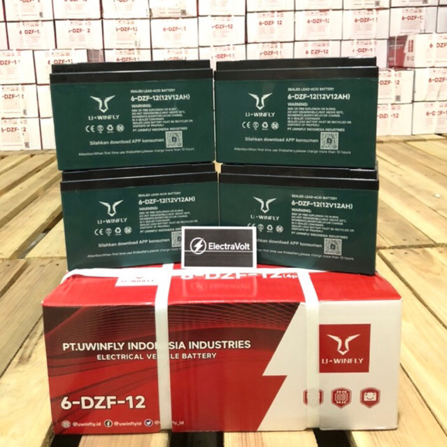 Aki Uwinfly/Goda/Exotic/Pacific Baterai Sepeda Listrik 48V/12Ah 1 set 100% Original