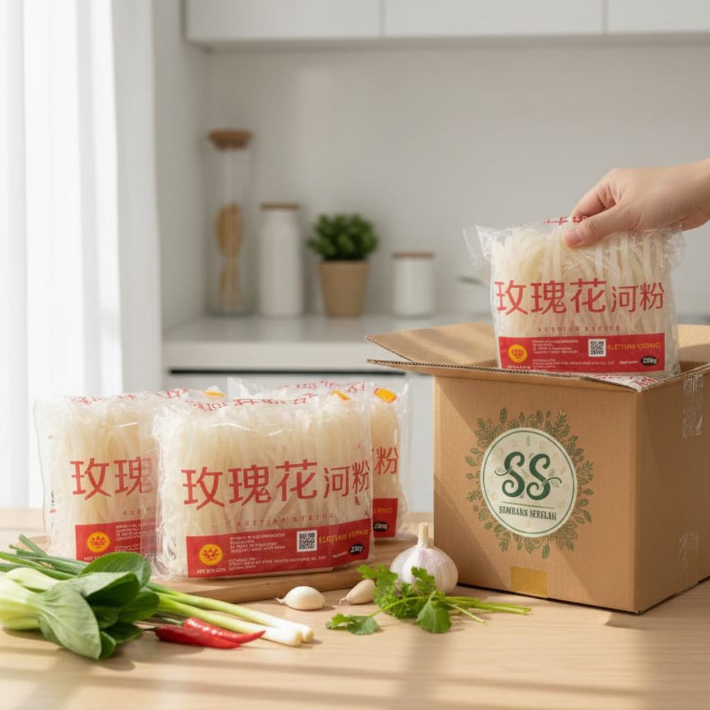 Kwetiau Kering Import Herice Noodles Kemasan 220gr