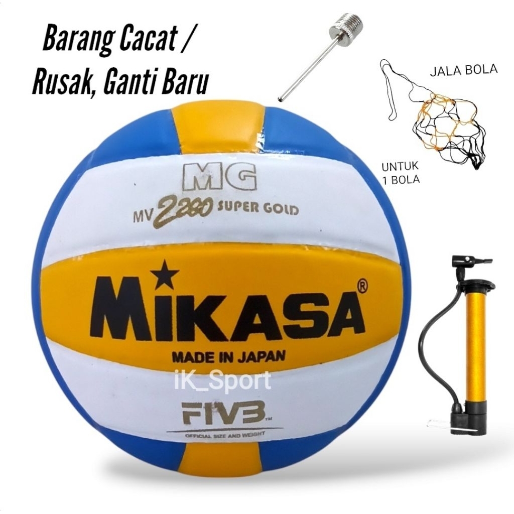 Bola Voli Mikasa MV2200 Super Gold Size 4 . Free Pompa | Bola Volley Mikasa | Bola Volly Voly  | Bol
