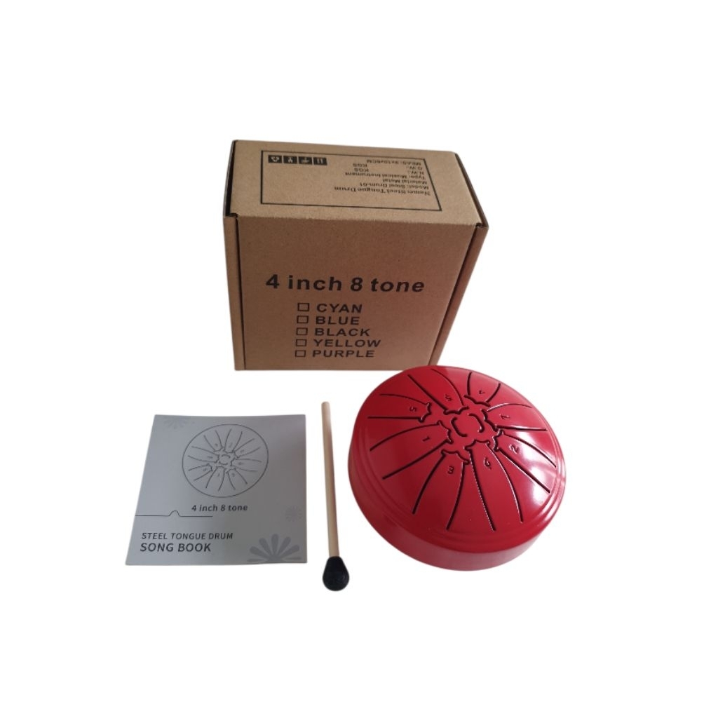 Tongue Drum 4 Inch 8 Tone Alat Musik Etnik Drum Perkusi Tong Handpan Kong Ling Drum Lidah Baja