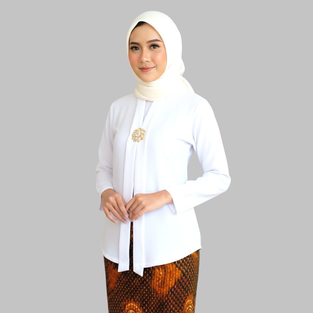 KEBAYA KARTINI POLOS KATUN MIKRO