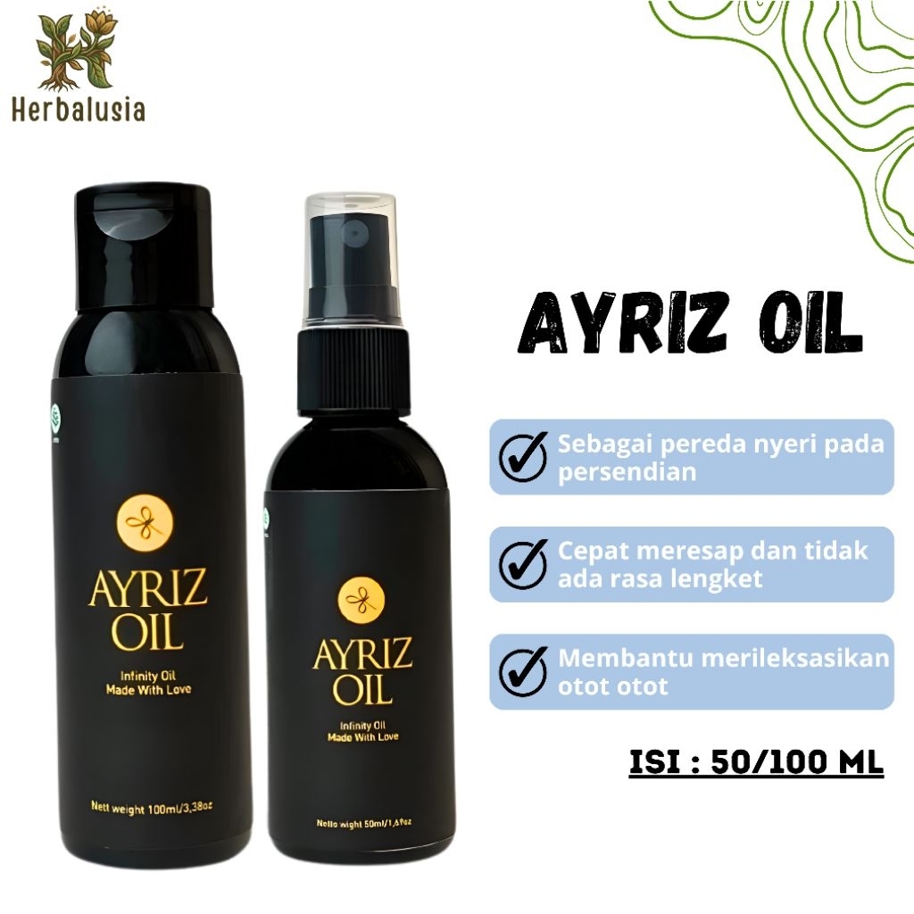 AYRIZ OIL TRAVEL SIZE 50ML MINYAK TERAPI HERBAL MINYAK TERAPI