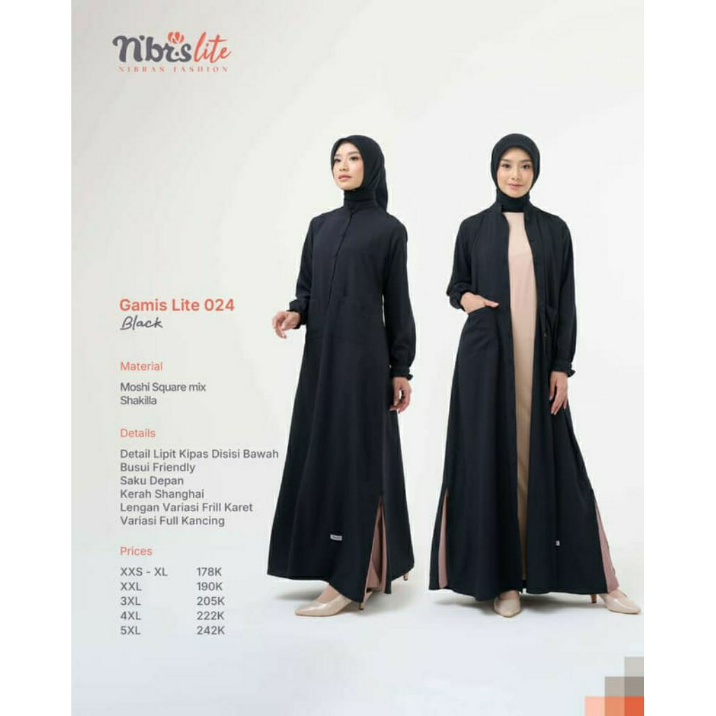 TERBARU LITE 024 BY NIBRAS/ GAMIS DAILY NIBRAS/ NIBRAS FASHION/ GAMIS MURAH/ GAMIS HITAM/ GAMIS DEWA