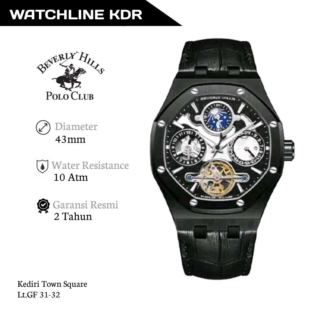 BEVERLY HILLS POLO CLUB TIPE BP 3787X SERIES JAM TANGAN PRIA MODEL SPORTY AUTOMATIC