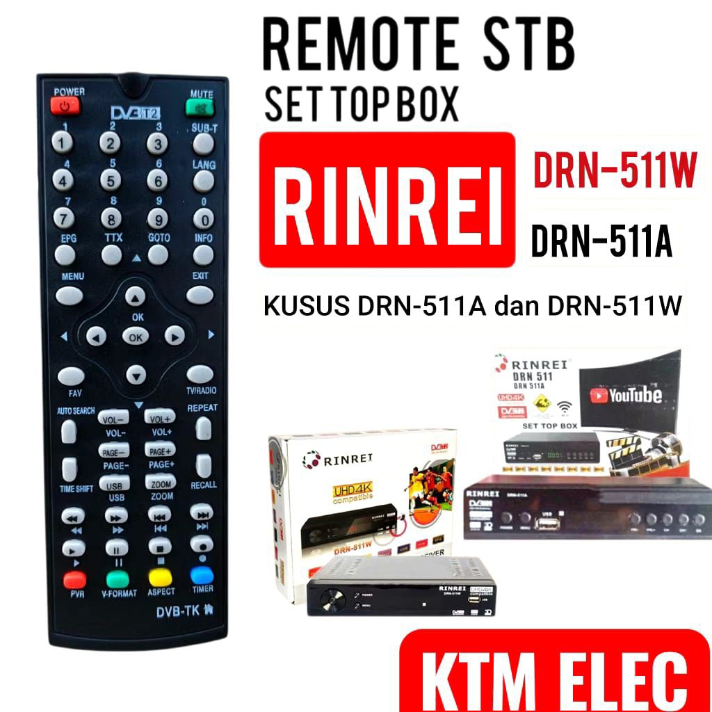 Remote STB RINREI 511A-511W / Remote set top box RINREI