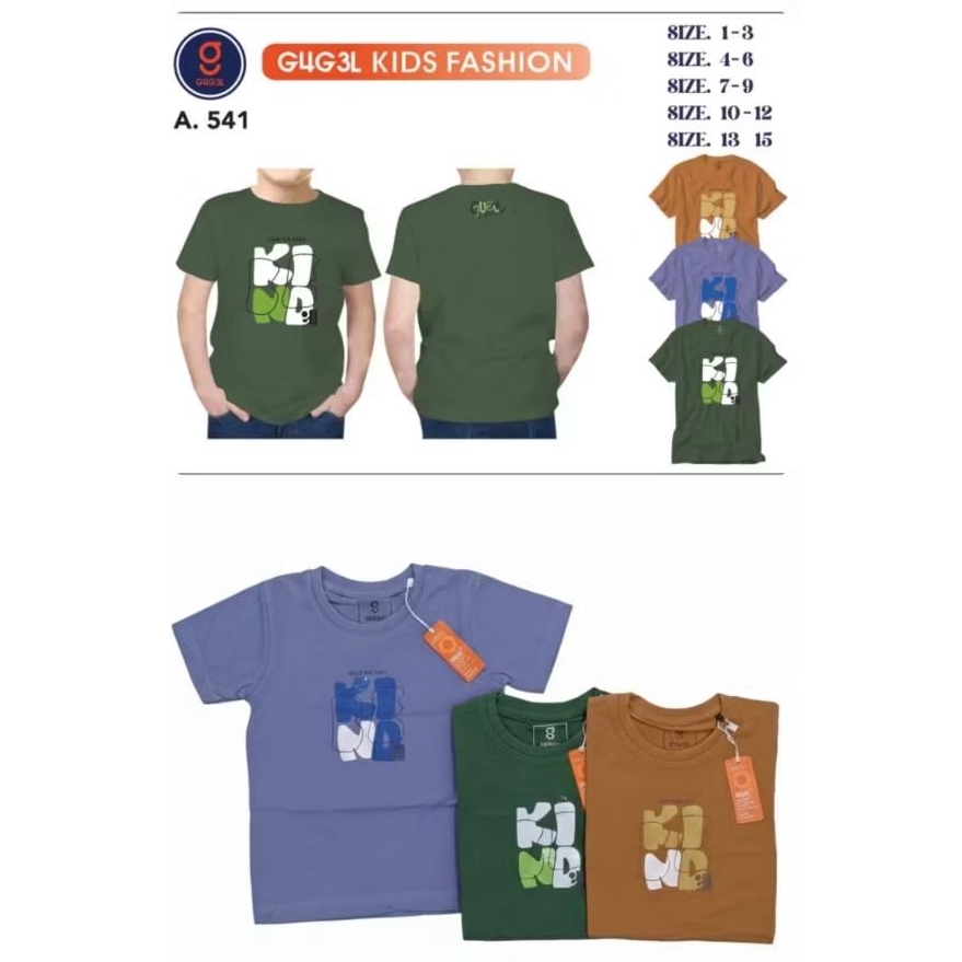 Kaos lengan pendek GUGEL KIDS PREMIUM, SIZE 1-12