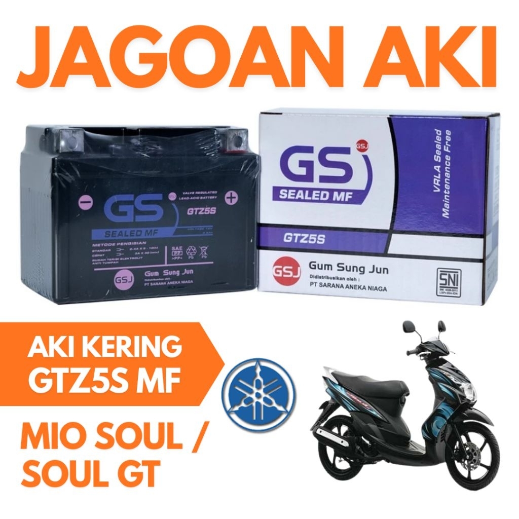 Aki Motor Yamaha Mio Soul GTZ5S Aki Kering Accu Kering MF