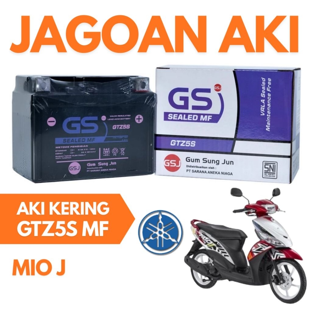 Aki Motor Yamaha Mio J GTZ5S Aki Kering Accu Kering MF