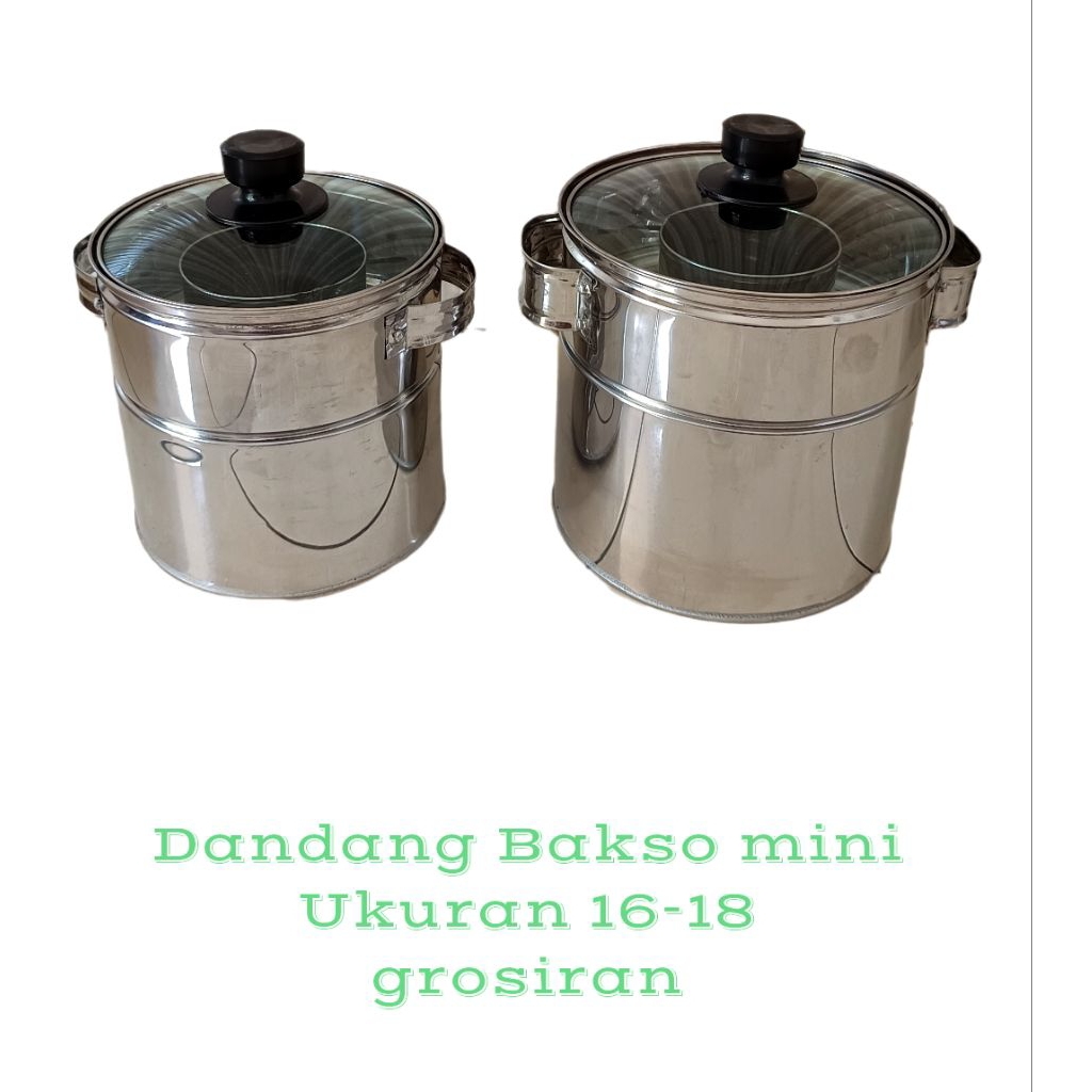 Dandang Bakso mini Tutup Kaca Ukuran 16,18 Grosir 10 pcs