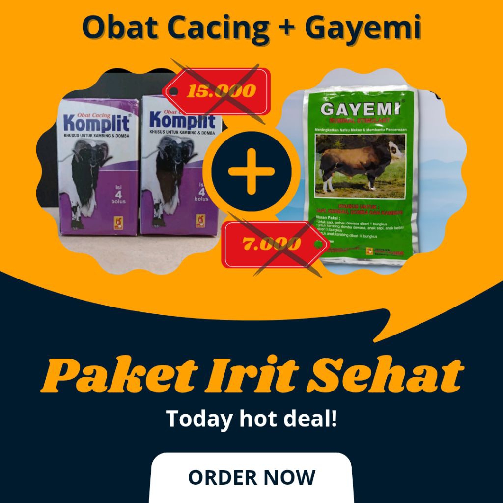 Paket Obat cacing komplit dan Jamu gayemi Penambah nafsu makan domba garut