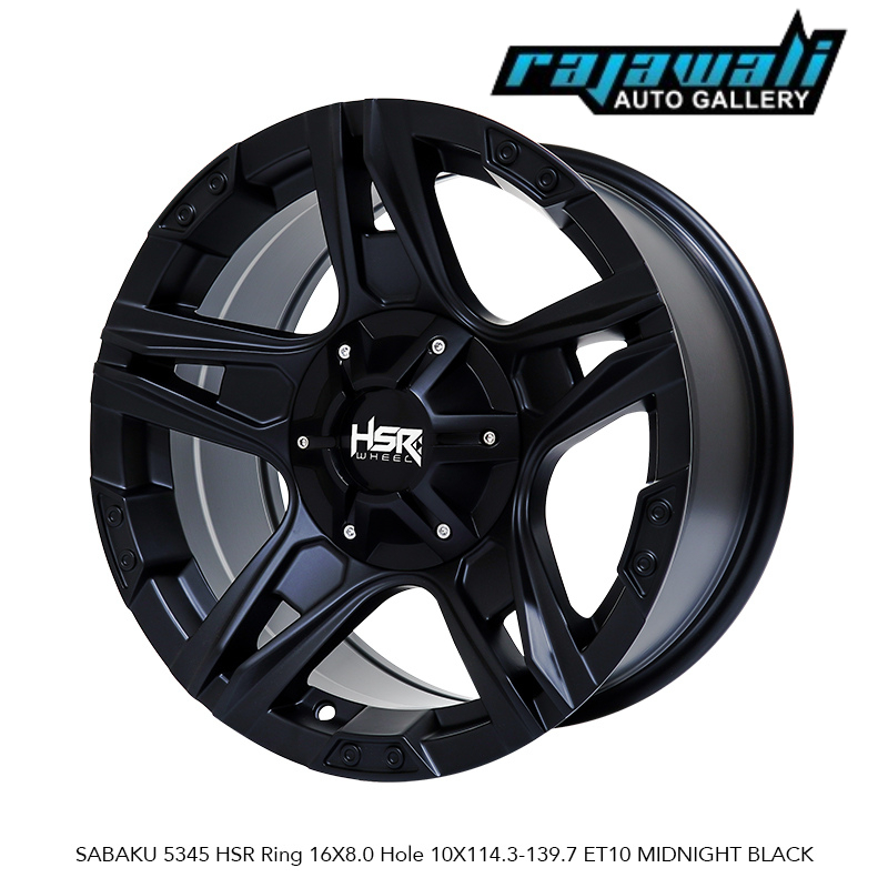 HSR SABAKU VELG OFFROAD RING 16 HITAM UNTUK INOVA TERIOS RUSH TAFT JIMNY FEROZA ESCUDO DLL
