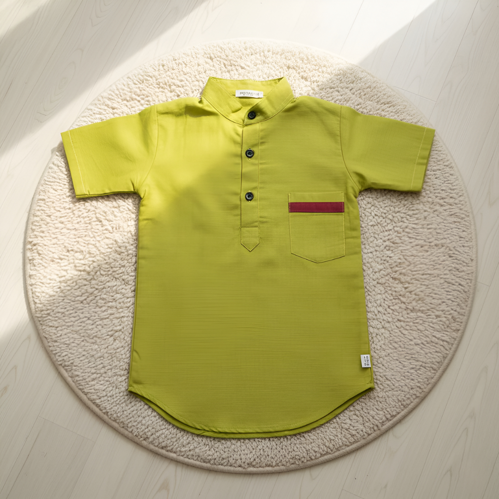 BAJU KOKO ANAK LAKI LAKI VIRAL WARNA LEMON KUALITAS BUTIK - KURTA ANAK LAKI- LAKI PREMIUM TRENDY 1-1