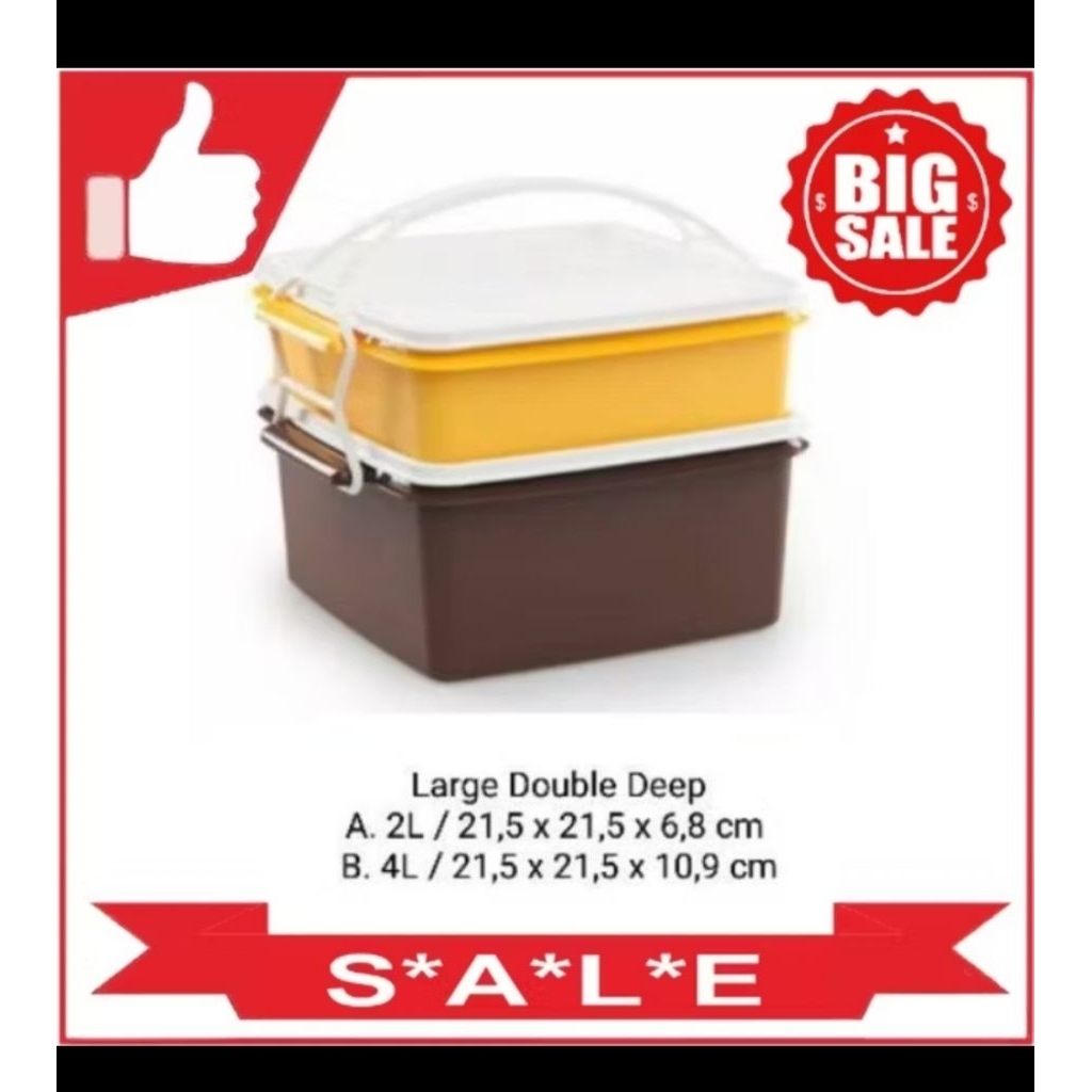 Tupperware Large Double Deep Rantang 2 susun