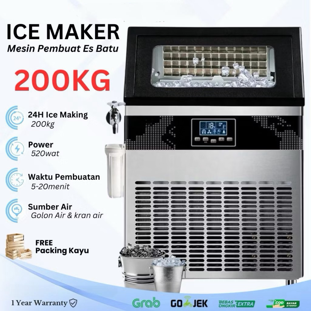 HICON ICE MAKER 200KG/DAY MESIN PEMBUAT ES BATU COMMERCIAL