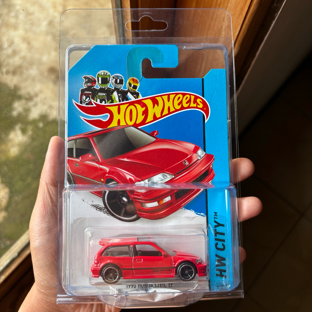 hotwheels ‘90 Honda civic ef merah polos 2014 (free protector)