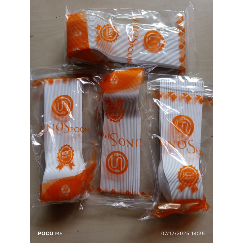 sendok makan plastik premium uno sendok catering nasi kotak isi 25 pcs