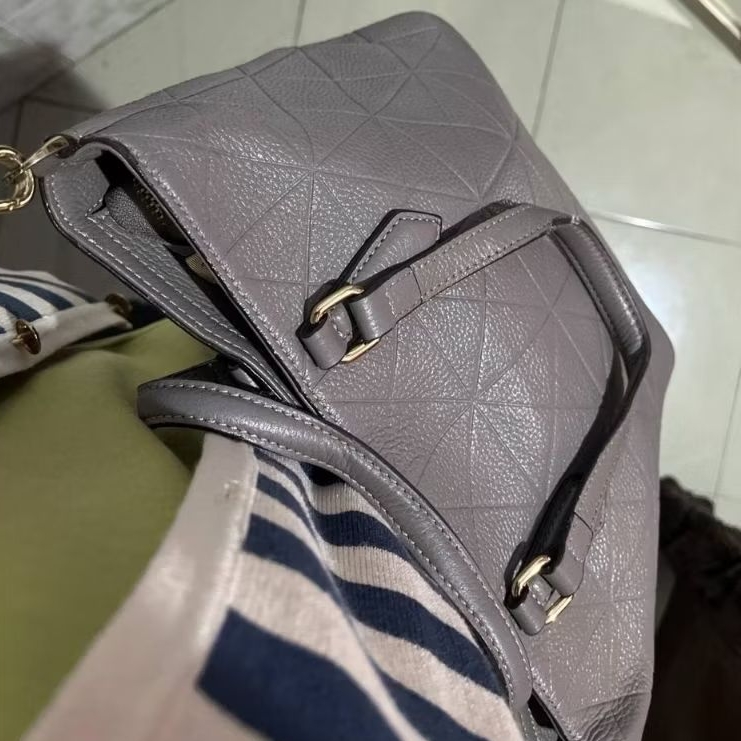 Tas Elegance Kulit Asli warna Grey | Bisa di Handbag / Slingbag | Preloved Bag Bekas Pribadi Second 