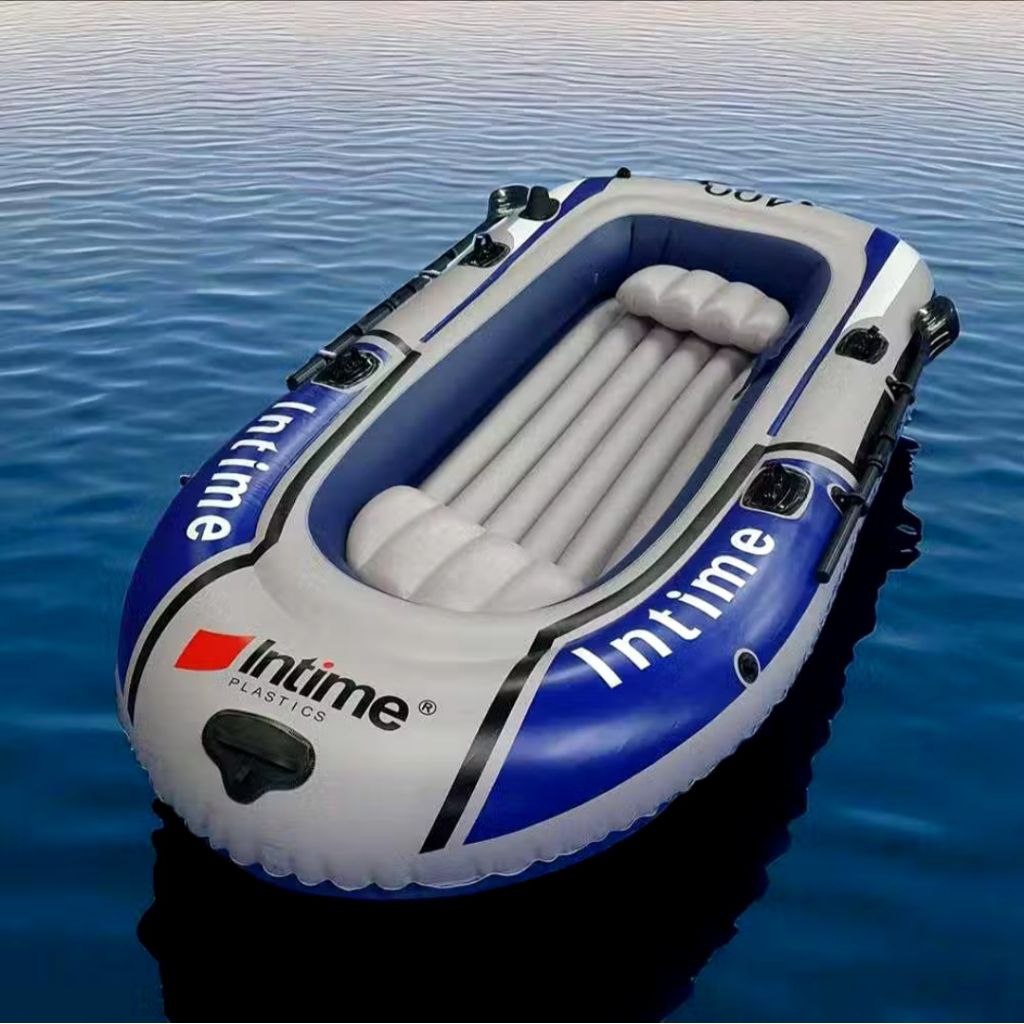 Perahu Karet Mancing Inflatable Fishing Boat 4 Person INTIME 400