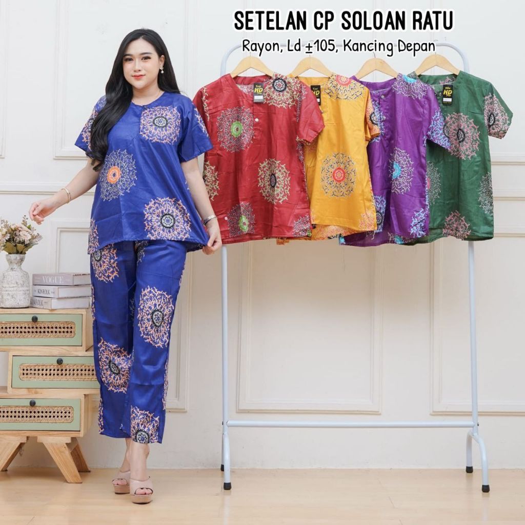Baju Setelan Wanita Murah One Set Batik Rayon Kekinian