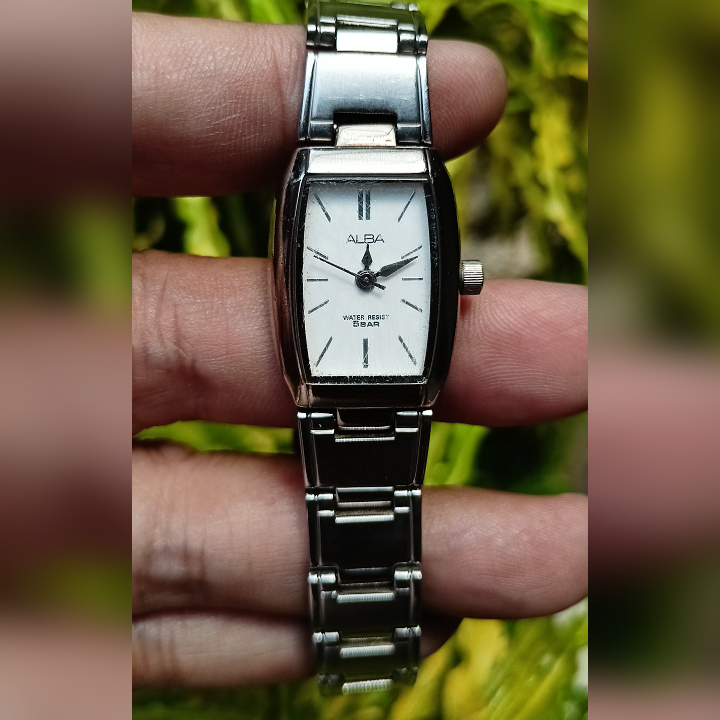 ALBA VX51-X436 Black Silver Original Vintage Second | Jam Tangan Wanita Preloved