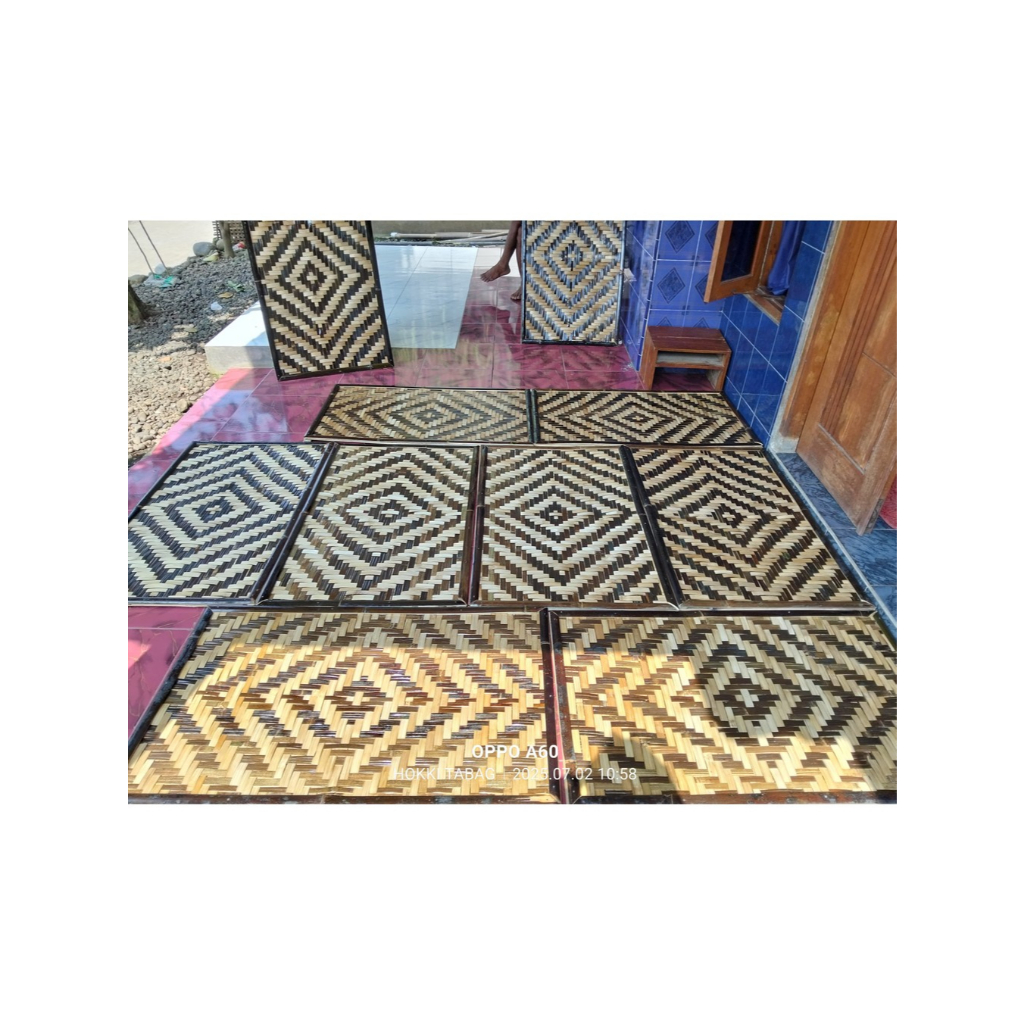 anyaman bambu/gedeg/gribig hiasan dinding restoran/villa