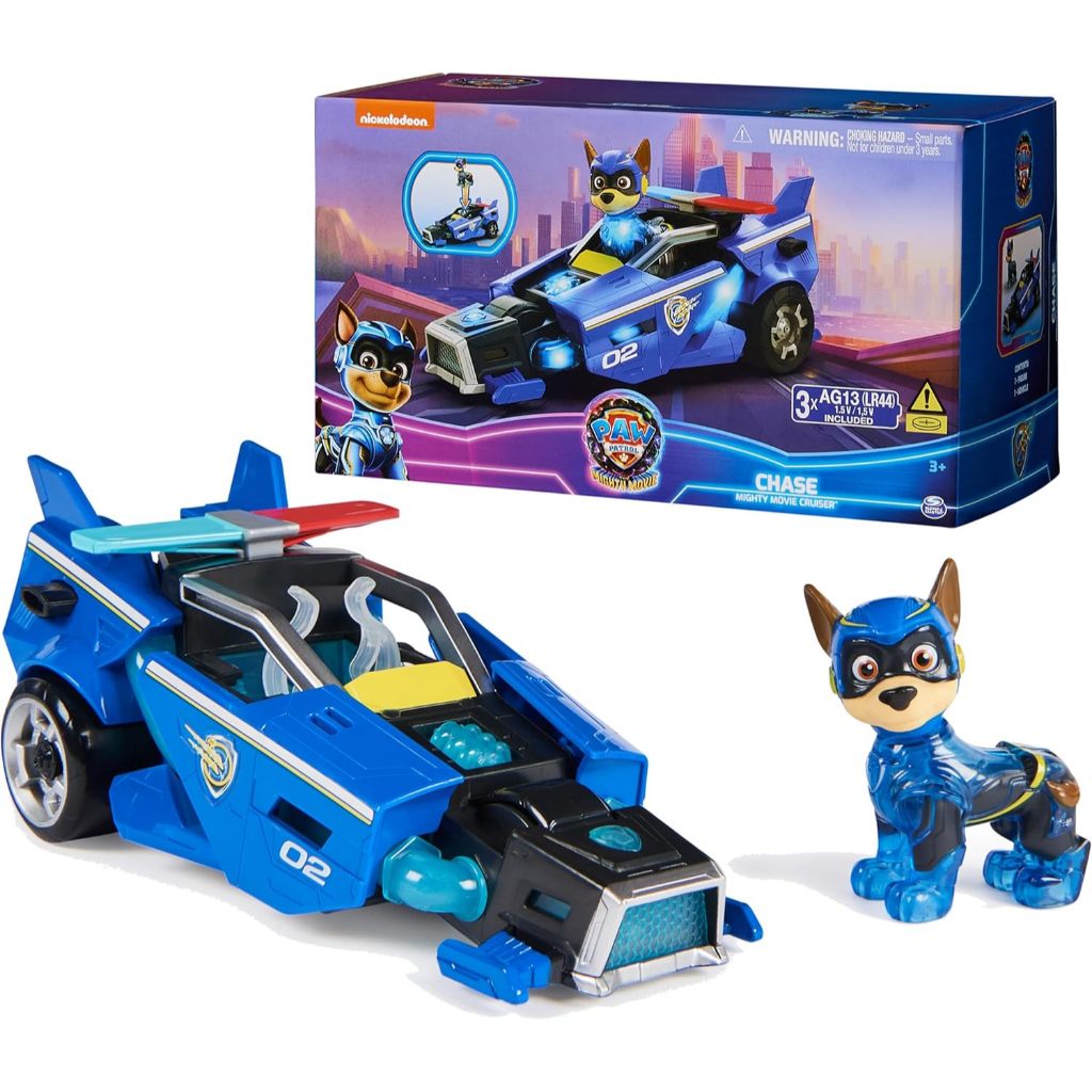 Paw Patrol: The Mighty Movie, Toy Car with Chase Mighty Pups Action Figure