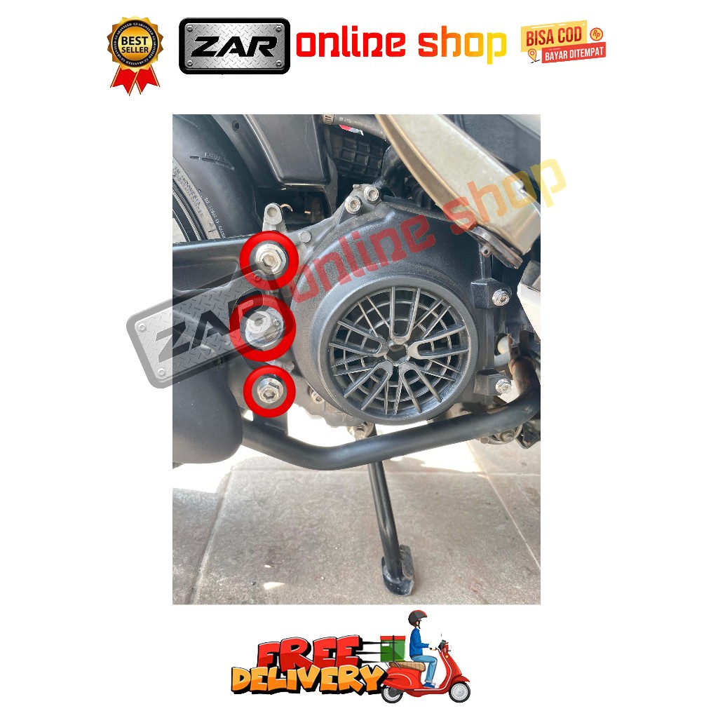 BAUT KNALPOT + OLI MESIN ( 3 BAUT ) BEAT ESP NEW SCOOPY ESP NEW STREET TAHUN 2015 - 2021 CBS HONDA B