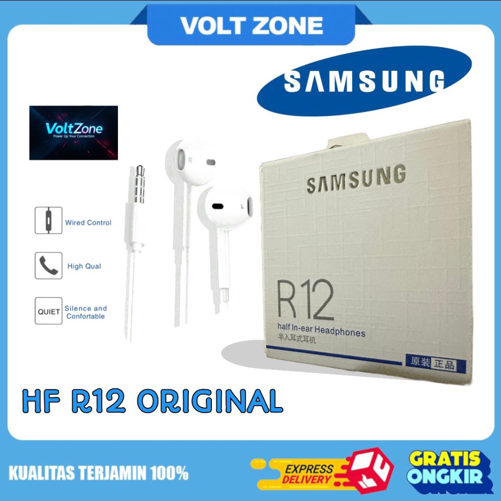 Headset samsung R12 Extra Bass / Earphone samsunh Non Karet