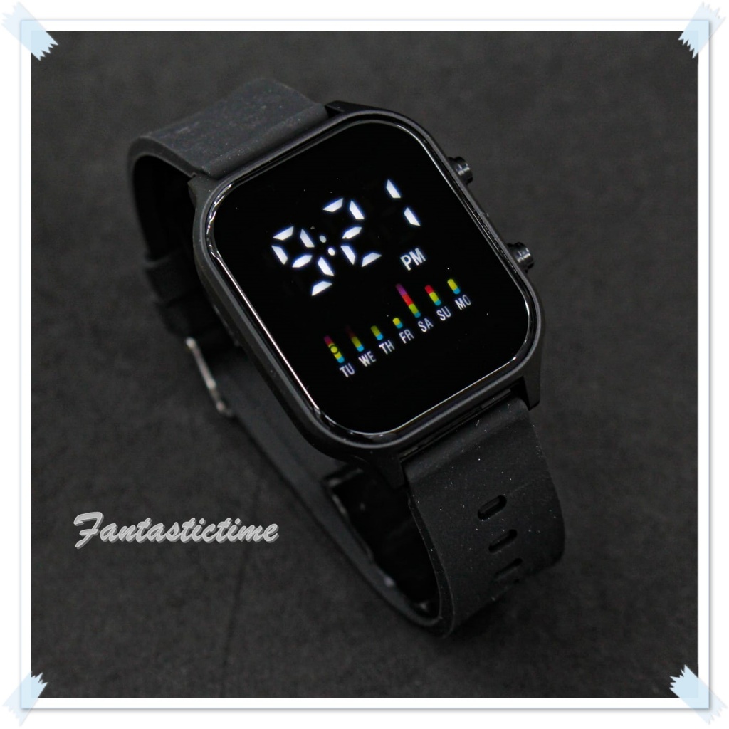 Jam Tangan LED Watch JSS3872 Digital Unisex Pria Wanita Cowok Cewek Strap Rubber