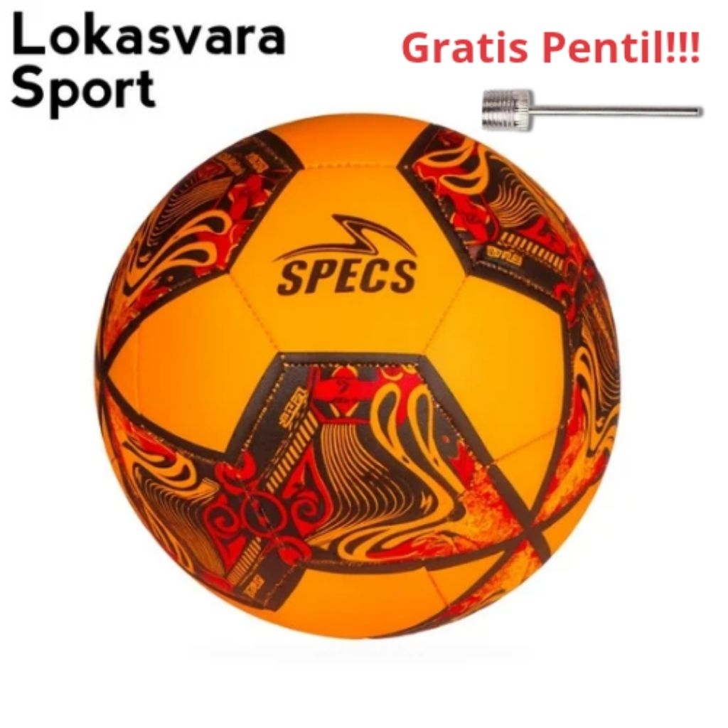 Bola Futsal Size 4 Specs Batik Merah latar orange Kualitas terbaik