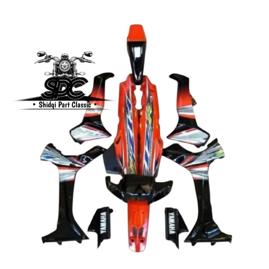 Paket Body Full Set Yamaha Fiz R FizR F1zR Warna Hitam Kombinasi Oren Termurah Terlaris Replika ORI 
