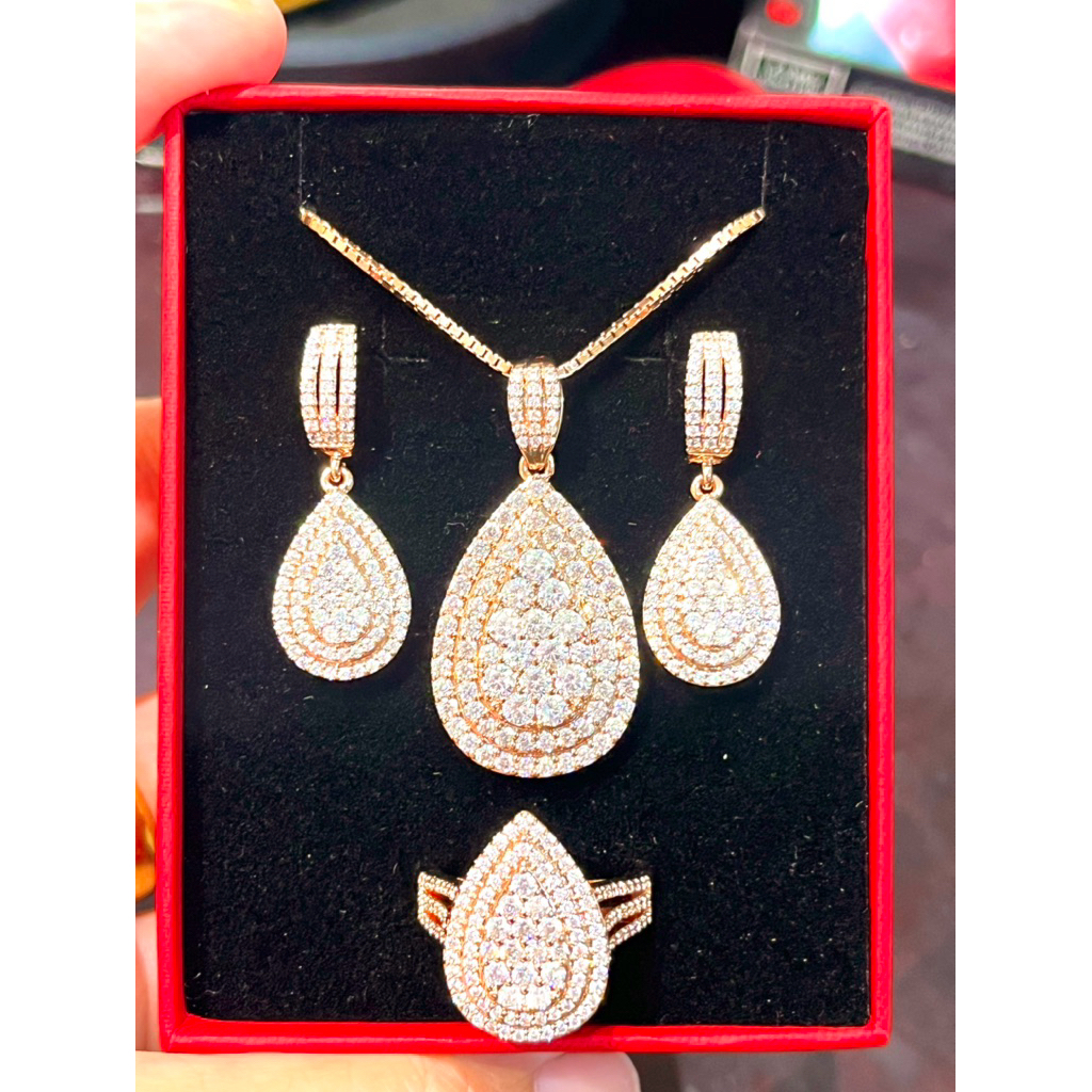 1set Perhiasan Labu permata berlian eropa