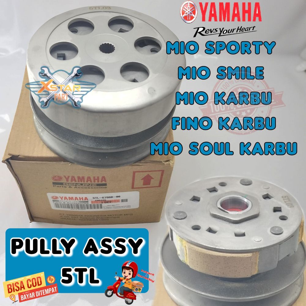 ORI pully pulley assy KODE 5TL komplet yamaha kualitas asli original yamaha mio karbu mio smile mio