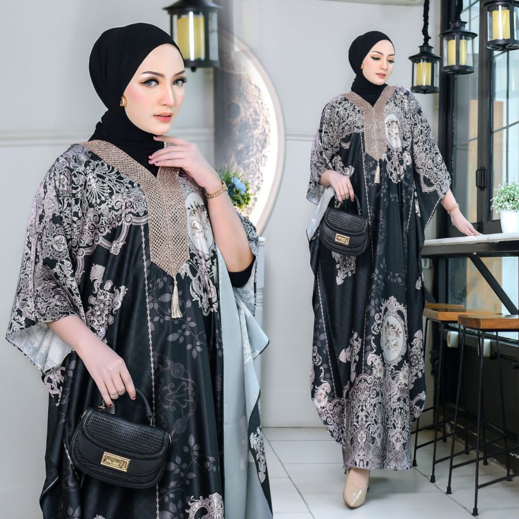 KAFTAN CLARA 4 BAHAN ARMANI SILK BORDIR KERANCANG DAM KAFTAN MODEL KALONG