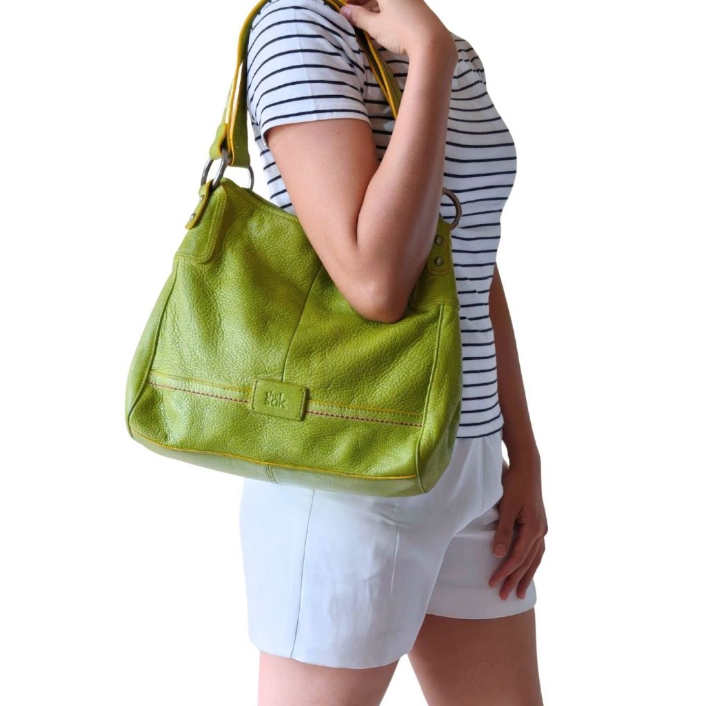 The Sak Lime Green Leather Hobo Bag