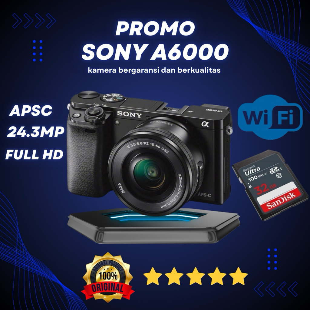 [LIKE NEW]SONY A6000 WIFI LENSA 16-50MM ( GARANSI TOKO )- KAMERA MIRRORLES