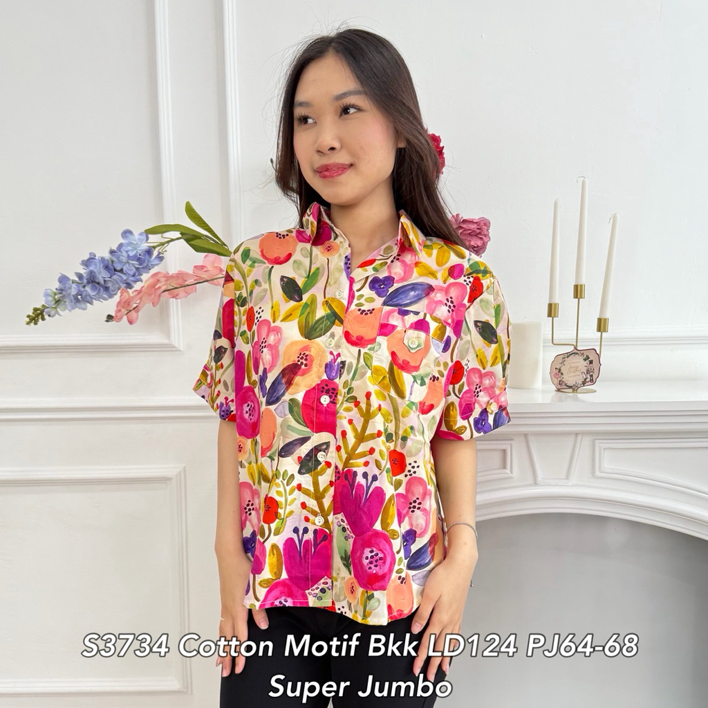 blouse / baju / kemeja wanita / cewek LD124 jumbo bahan katun s3734