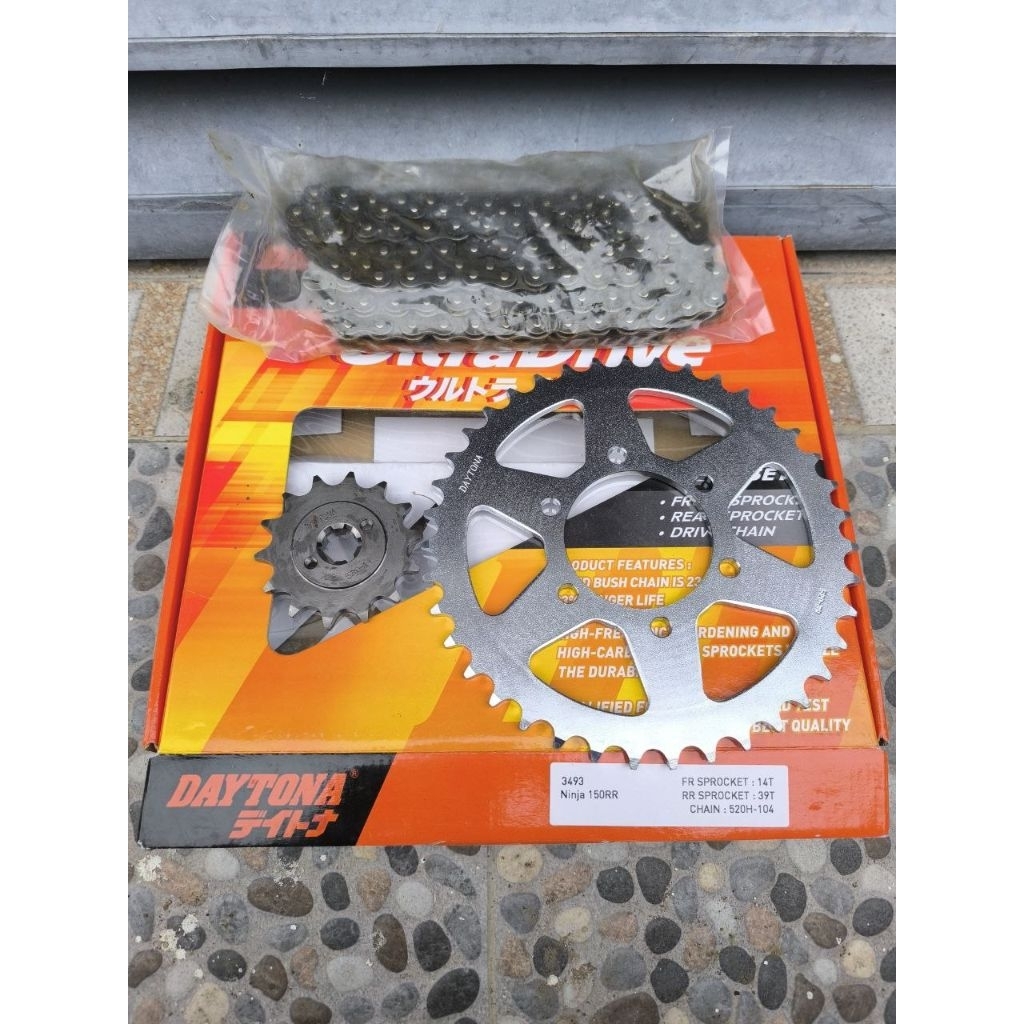 Gir Gear Set GearSet Daytona Racing Ultra Drive Kawasaki Ninja 150RR Ninja 150 RR Original Baru.